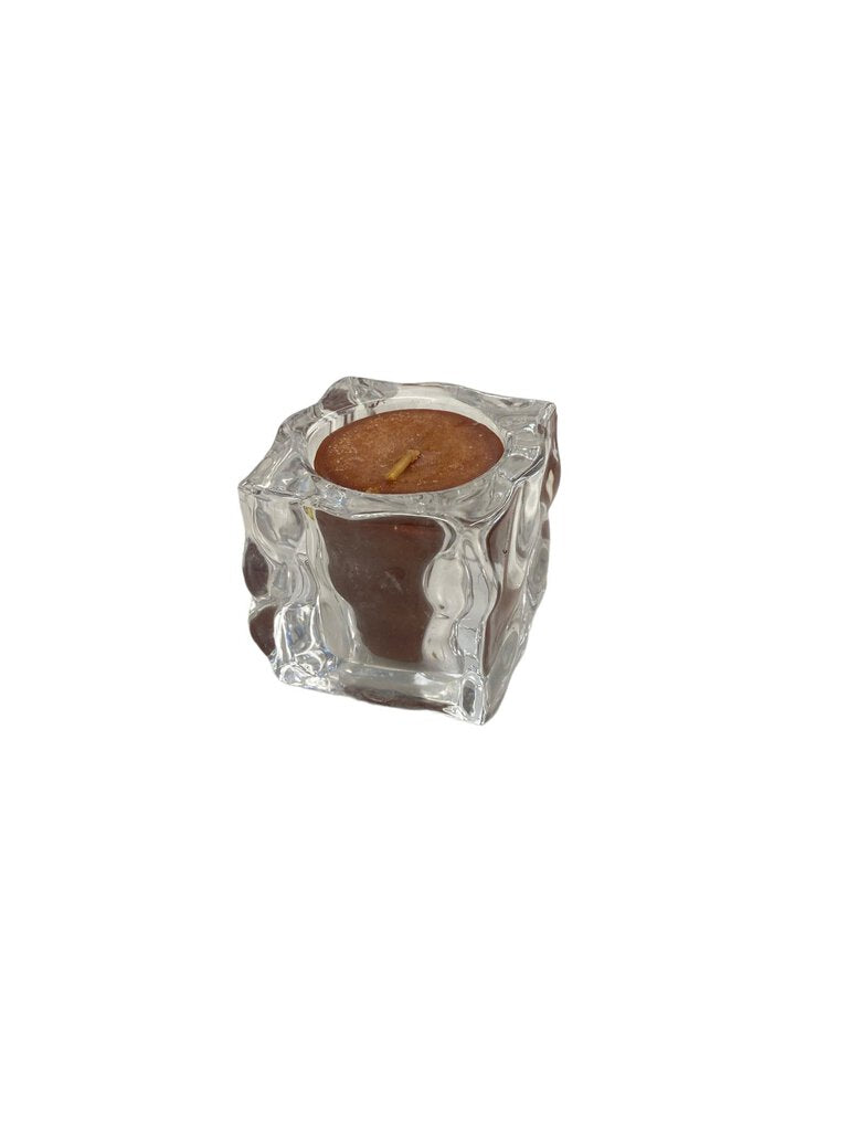 PartyLite Glacier Votive Candle Holder Square Glass Ice Cube Party lite
