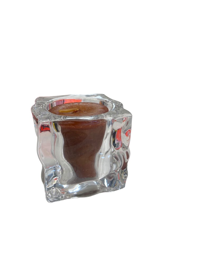 PartyLite Glacier Votive Candle Holder Square Glass Ice Cube Party lite