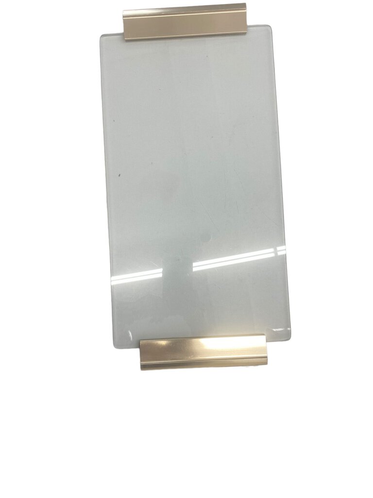 Large Glass Serving Tray Cutting Board Gold Handles