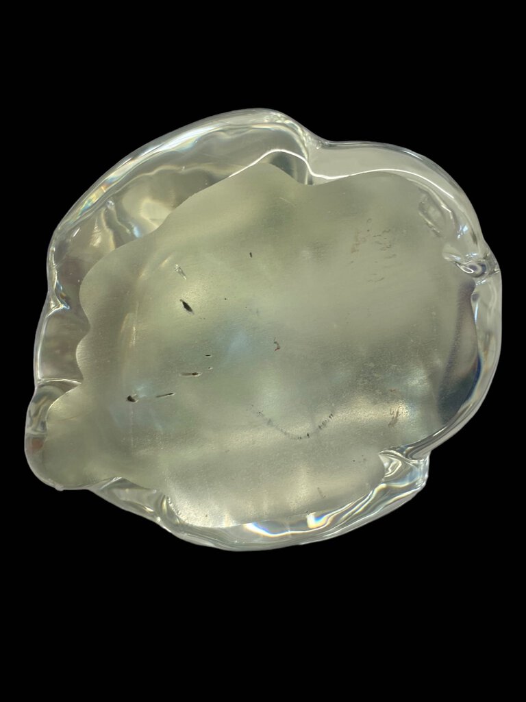 Vintage Glass Rabbit Paperweight Bunny Clear Glass Art 3 in Tall