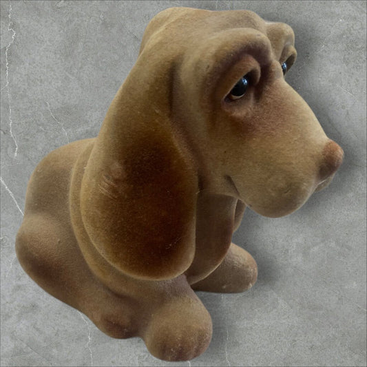 Vintage Hush Puppies Piggy Bank Royalty Designs Flocked Fuzzy Hound Original Stopper