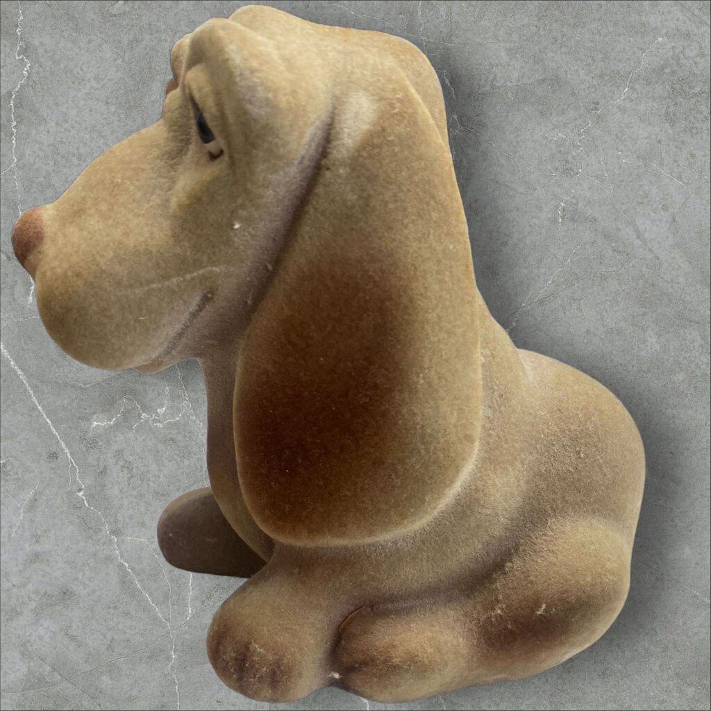 Vintage Hush Puppies Piggy Bank Royalty Designs Flocked Fuzzy Hound Original Stopper