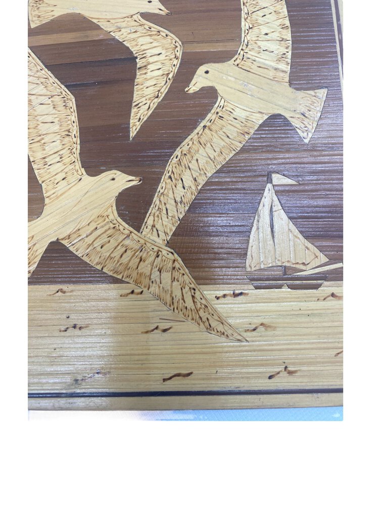 Inlay Wood Seagulls Wall Art