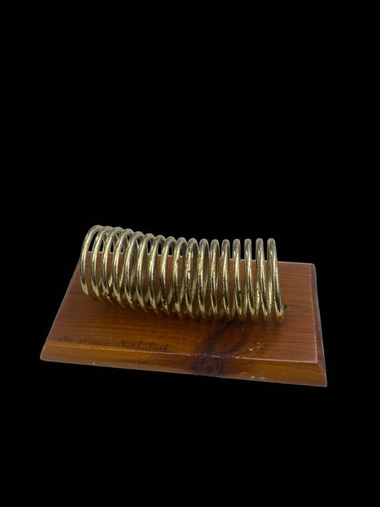 Vintage Desktop Letter Holder Mail Organizer Folder Wood Gold