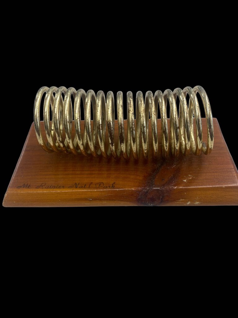 Vintage Desktop Letter Holder Mail Organizer Folder Wood Gold