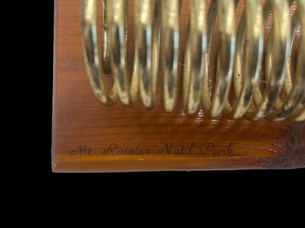 Vintage Desktop Letter Holder Mail Organizer Folder Wood Gold