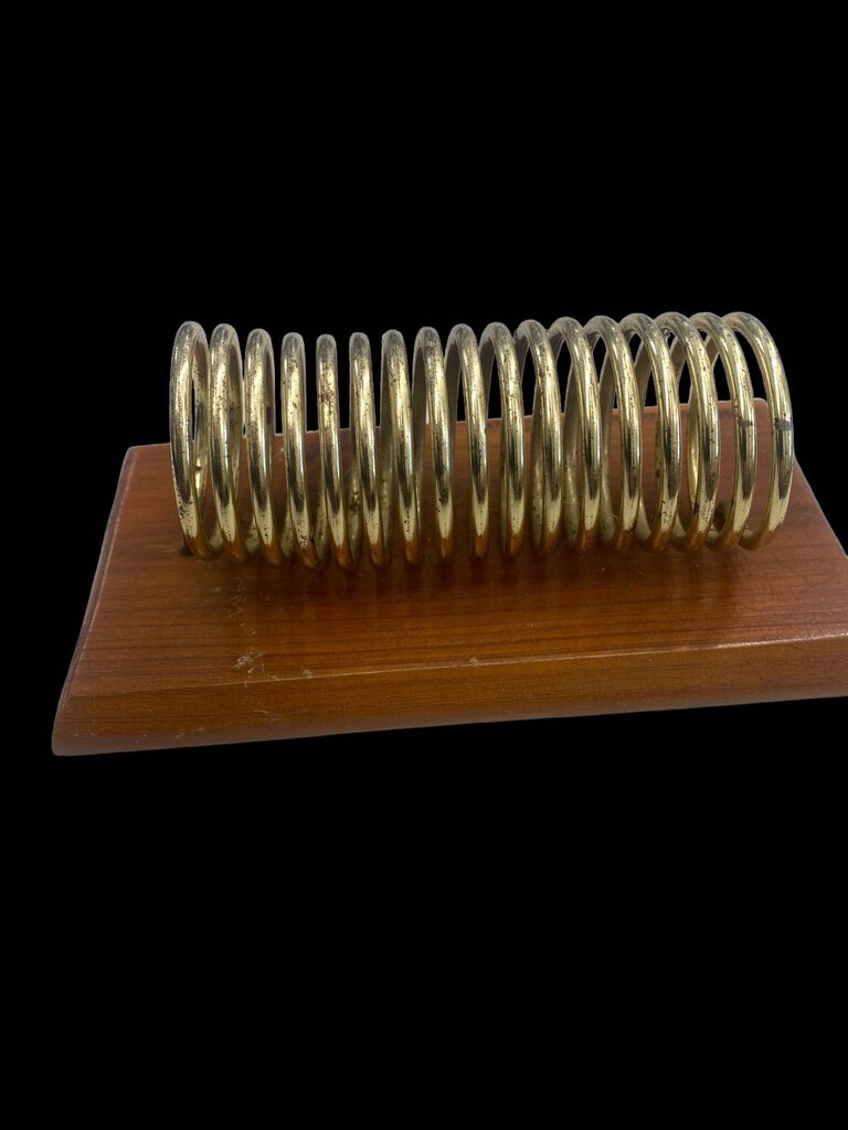 Vintage Desktop Letter Holder Mail Organizer Folder Wood Gold