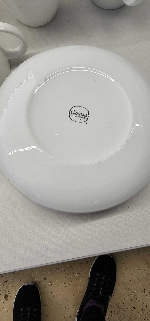 Centura By Corning White Tea Coffee Cups & Saucers Set-6