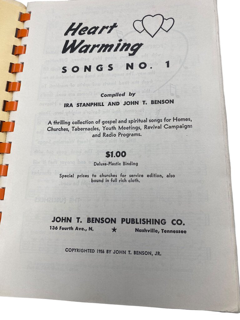 Vintage Heart Warming Songs No,1 Music Book Church Tabernacle