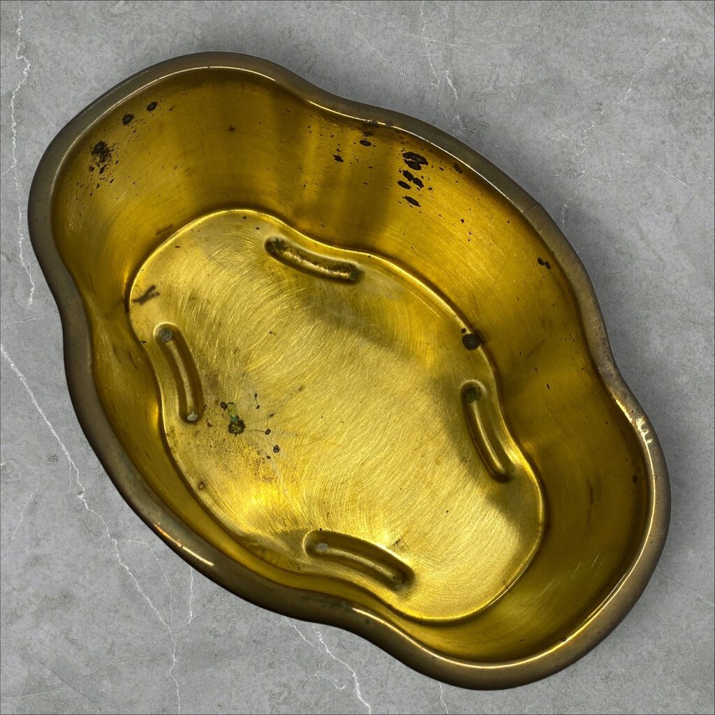 Vintage Brass Oval Teleflora Plant Pot or Liner 6.5" Long