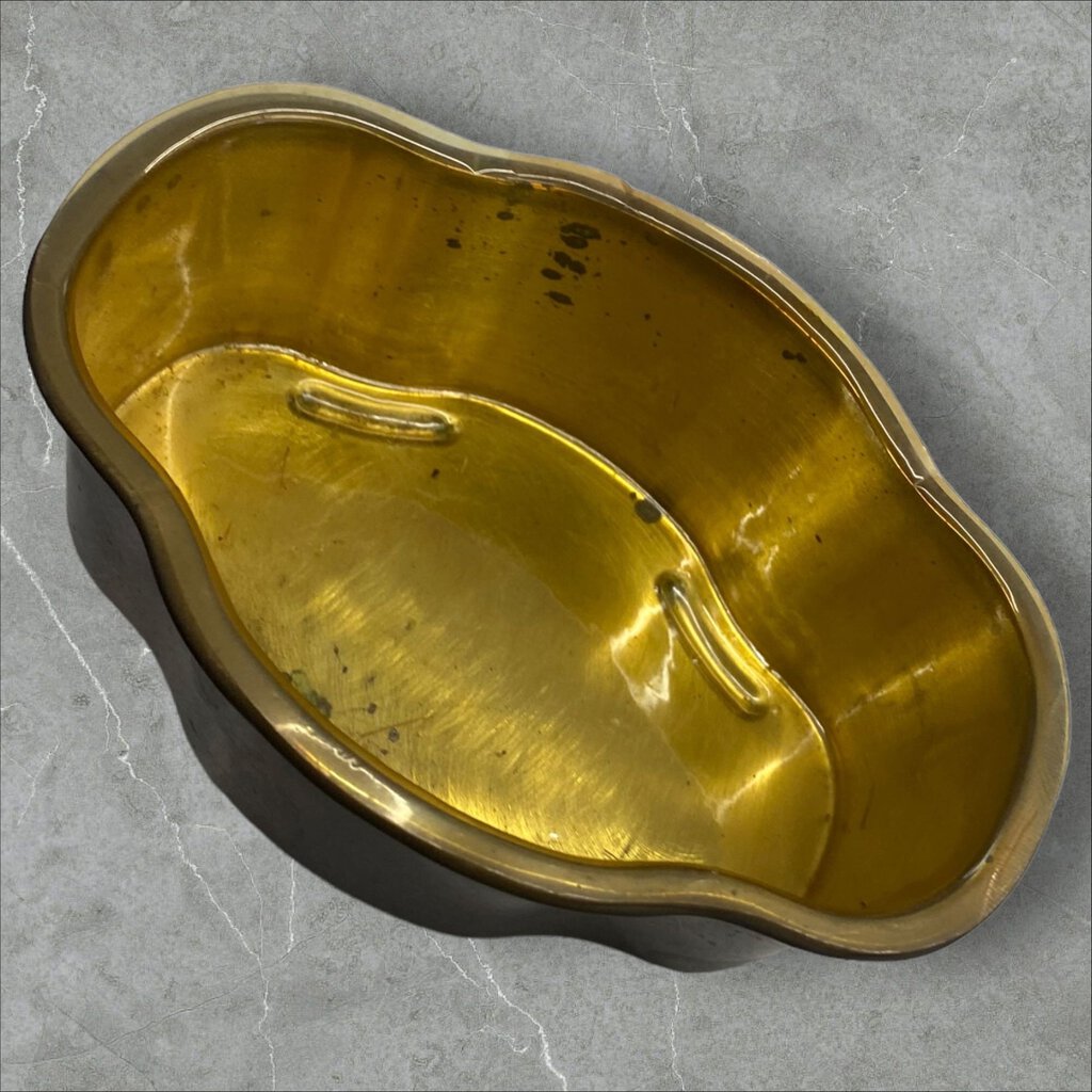 Vintage Brass Oval Teleflora Plant Pot or Liner 6.5" Long