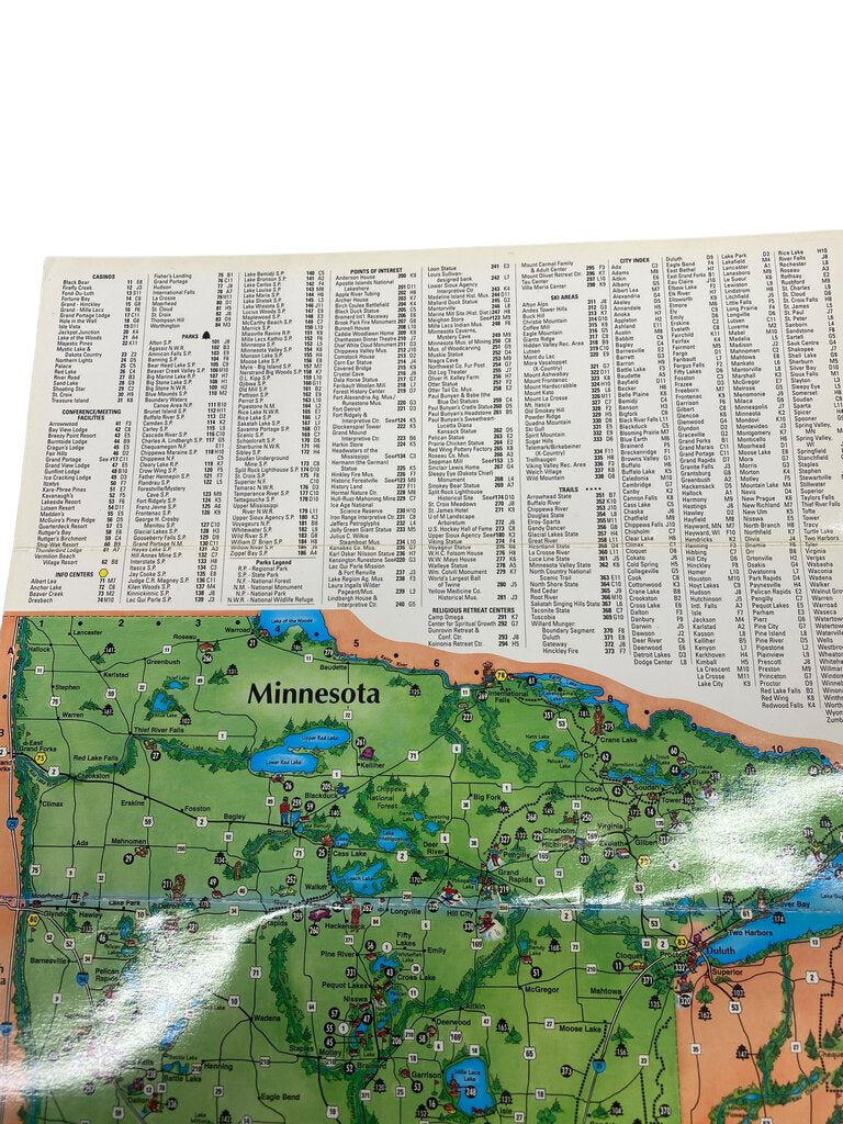 The Place Map Minnesota and Western Wisconsin Travel Map 1995