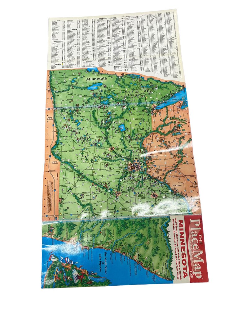 The Place Map Minnesota and Western Wisconsin Travel Map 1995