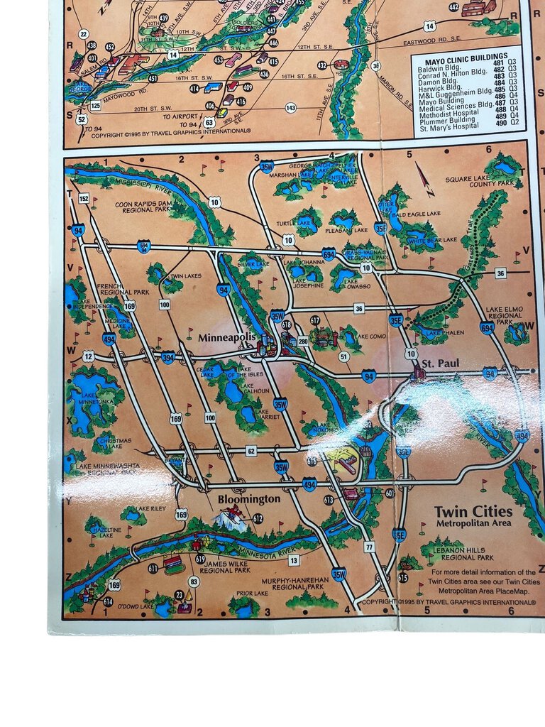 The Place Map Minnesota and Western Wisconsin Travel Map 1995