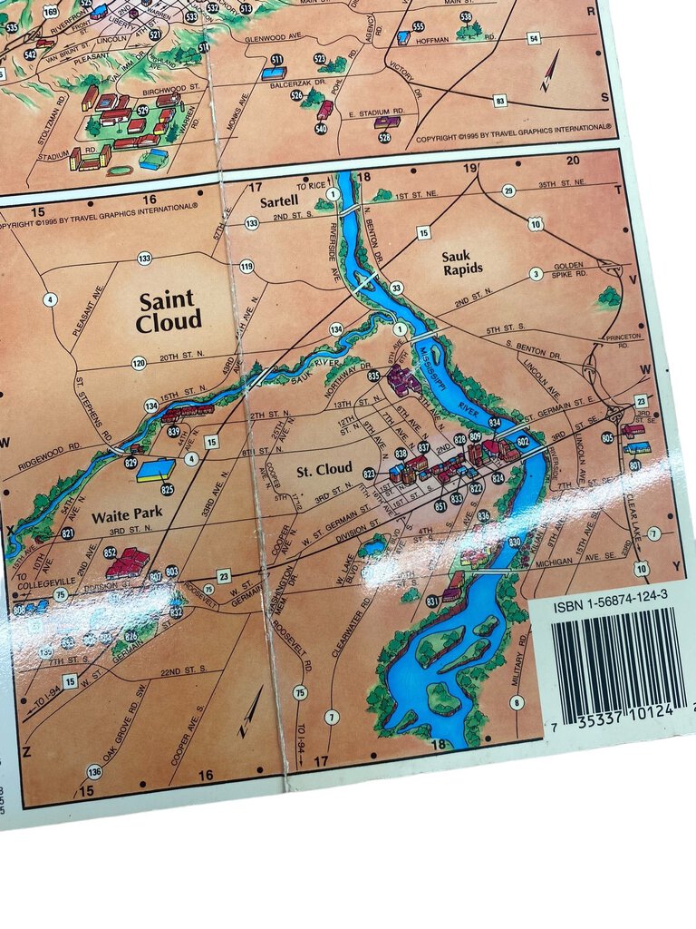 The Place Map Minnesota and Western Wisconsin Travel Map 1995