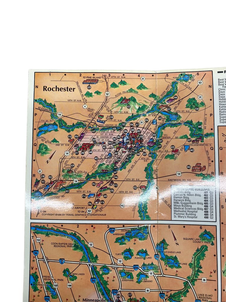 The Place Map Minnesota and Western Wisconsin Travel Map 1995