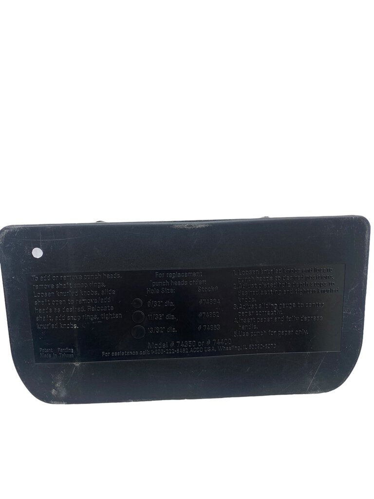 Vintage ACCO Model 350 Three Hole Punch Heavy Duty Slide Guide Lever