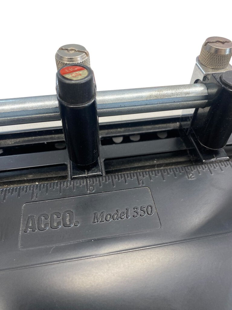 Vintage ACCO Model 350 Three Hole Punch Heavy Duty Slide Guide Lever