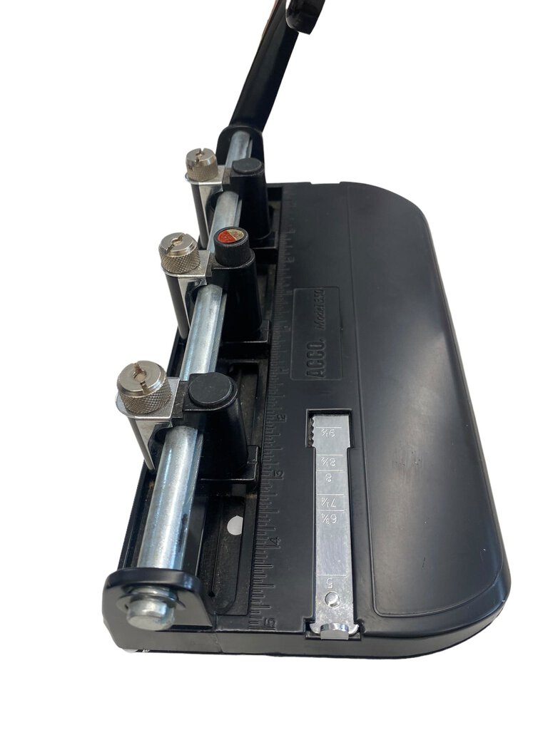 Vintage ACCO Model 350 Three Hole Punch Heavy Duty Slide Guide Lever