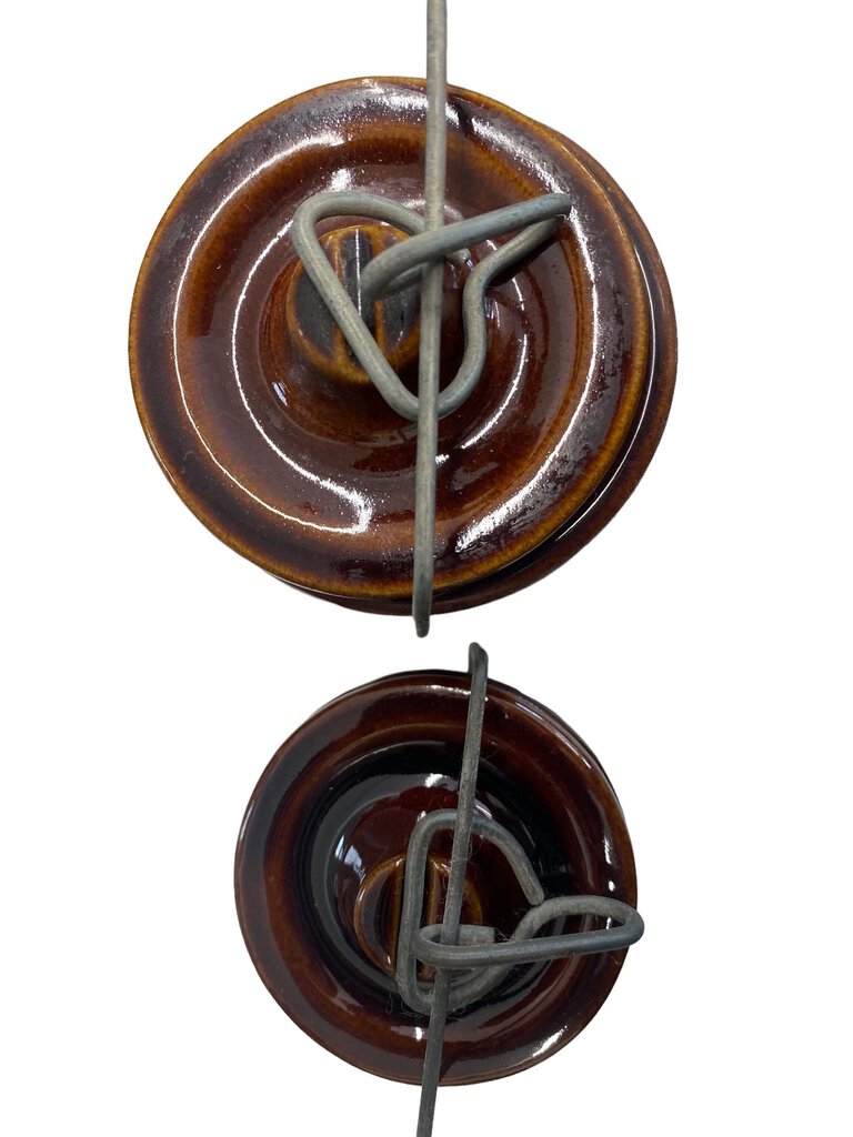 Two Vintage Brown Stoneware Cheese Crocks