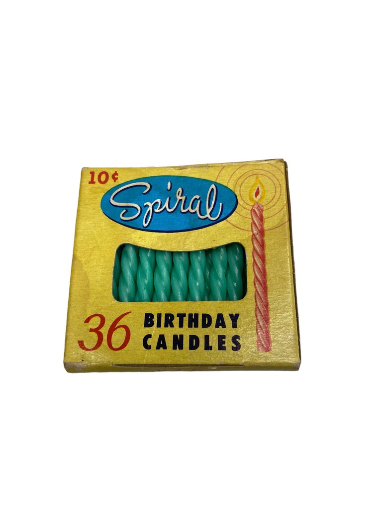 Vintage Spiral Green Blue Teal 29 Birthday Candles