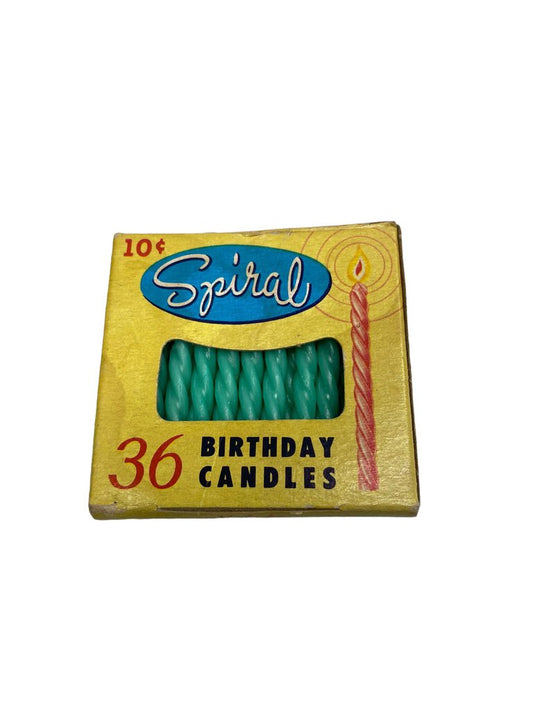 Vintage Spiral Green Blue Teal 29 Birthday Candles