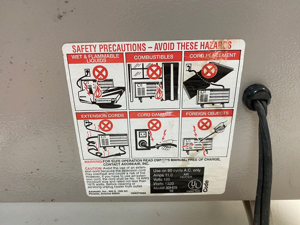 Vintage Heat Stream 1000 Electric Floor Space Heater Model 30H25