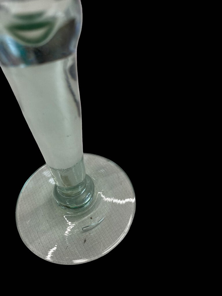 Mexican Recycled Hand Blown Glass Sea Green Wine Glass 6 oz