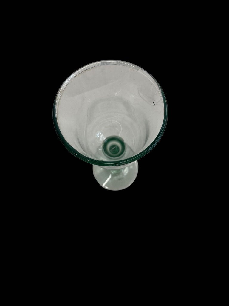 Mexican Recycled Hand Blown Glass Sea Green Wine Glass 6 oz