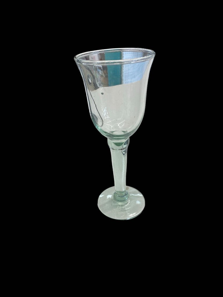 Mexican Recycled Hand Blown Glass Sea Green Wine Glass 6 oz