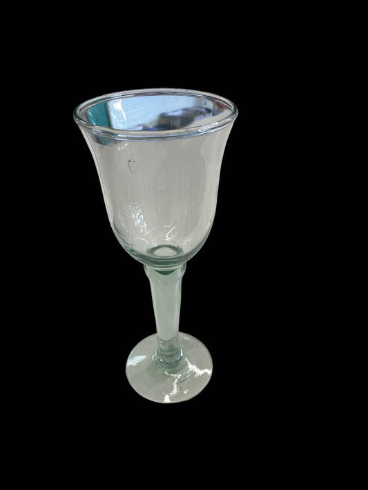 Mexican Recycled Hand Blown Glass Sea Green Wine Glass 6 oz