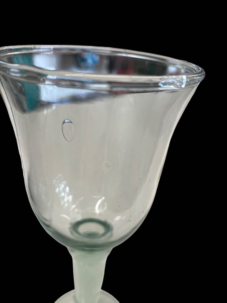 Mexican Recycled Hand Blown Glass Sea Green Wine Glass 6 oz