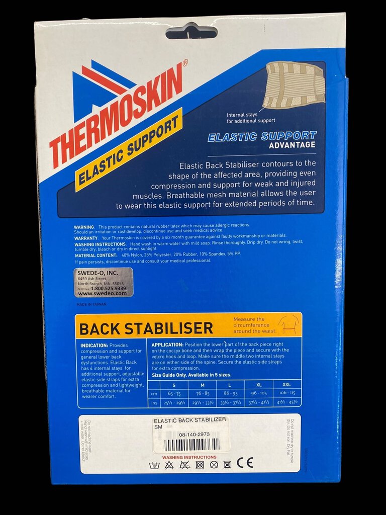 Thermoskin Elastic Support Beige Back Stabilizer Size Small UNUSED