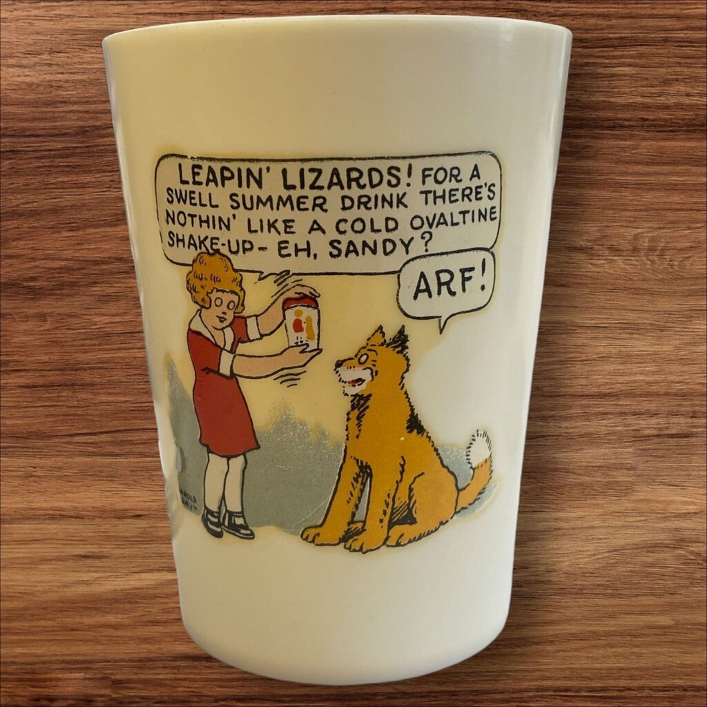 Vintage Little Orphan Annie Ovaltine Shake Up Mug Beetleware Tumbler Cup