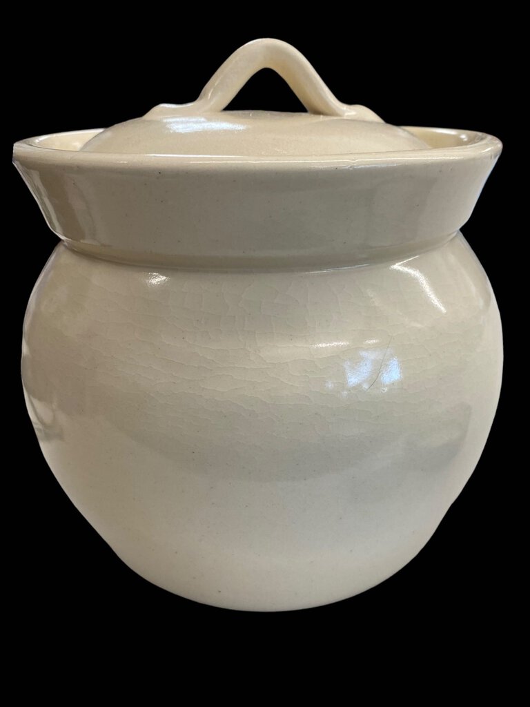 Rustic Ceramic Lidded Pot Pinecone Pine Needles