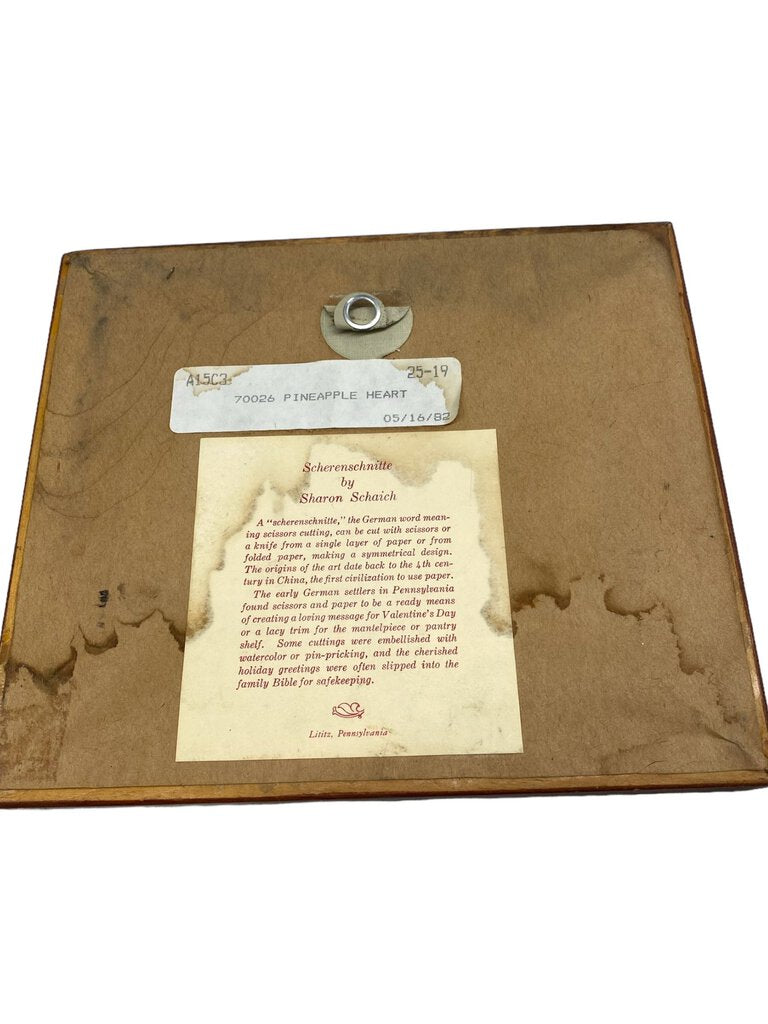 Scherenschnitte By Sharon Schaich Scissor Art Pineapple and Tulips Framed Paper