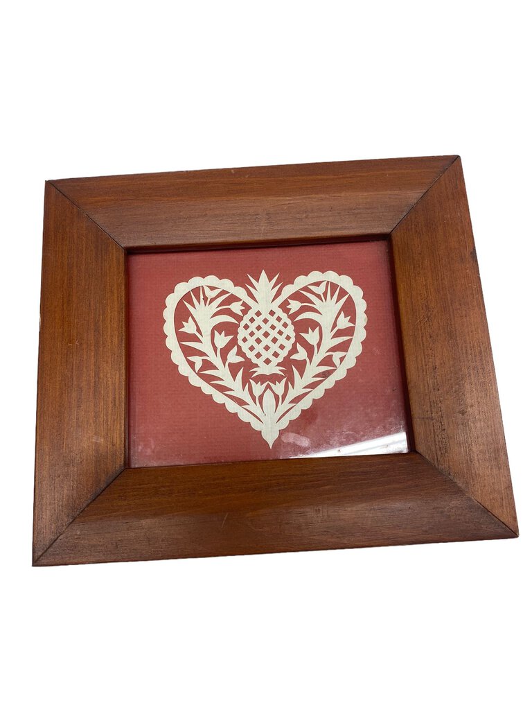 Scherenschnitte By Sharon Schaich Scissor Art Pineapple and Tulips Framed Paper