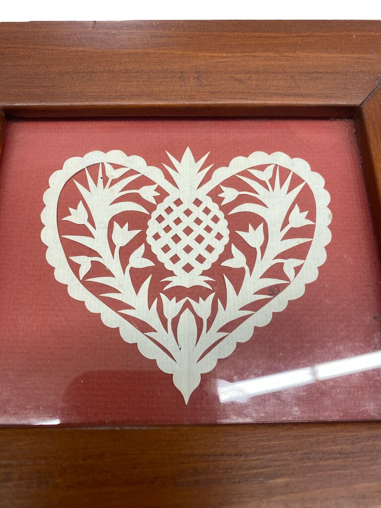 Scherenschnitte By Sharon Schaich Scissor Art Pineapple and Tulips Framed Paper