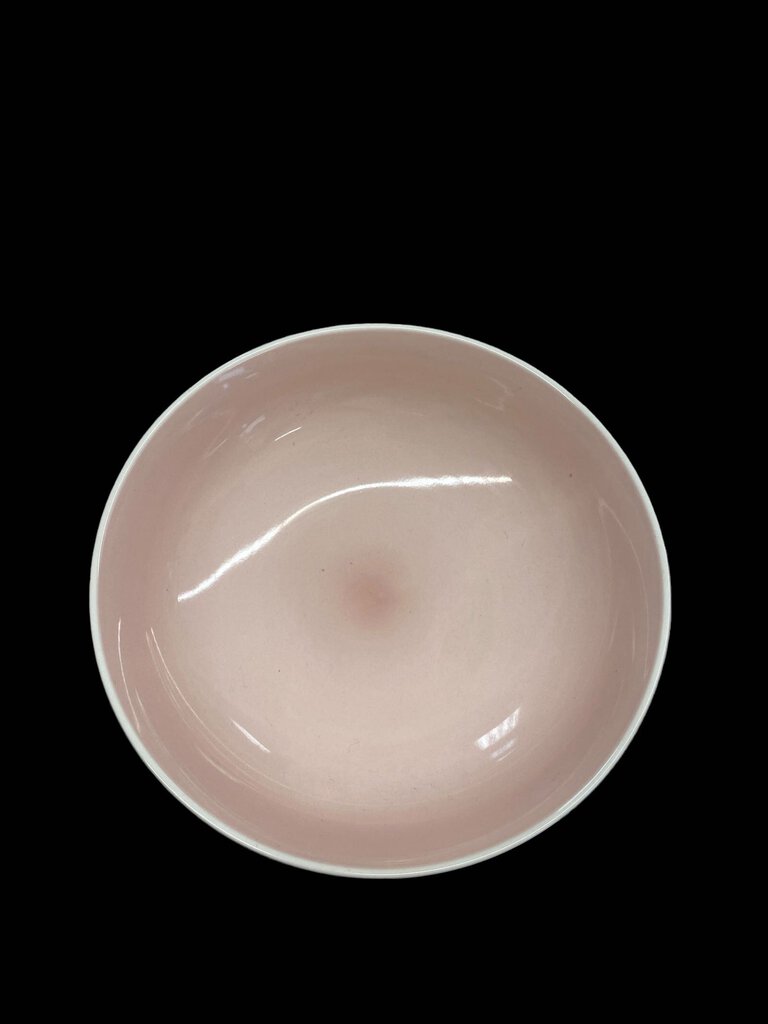 Pink White Large Salad Serving Ceramic Fruit Bowl