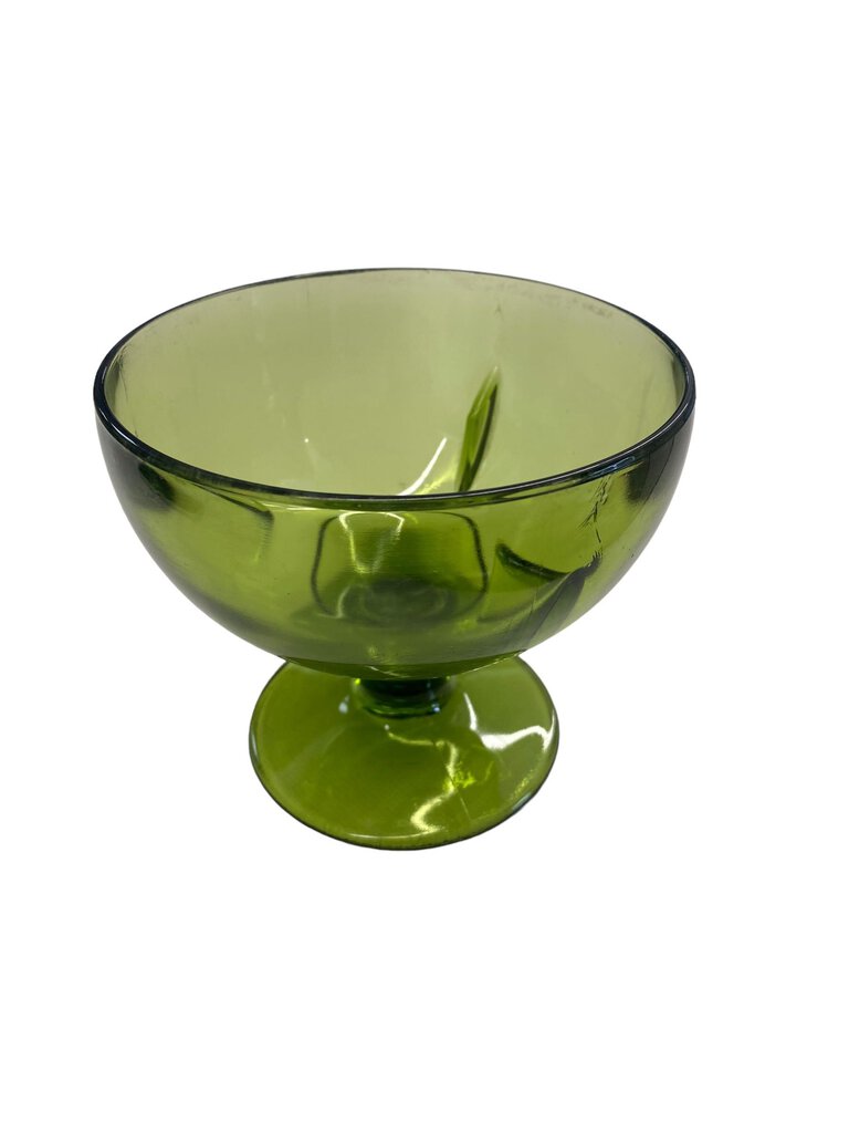 Vintage Green Depression Glass Candy Bowl