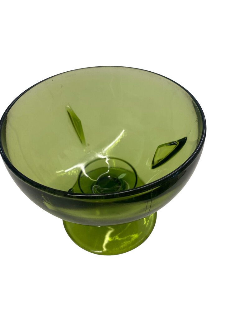 Vintage Green Depression Glass Candy Bowl