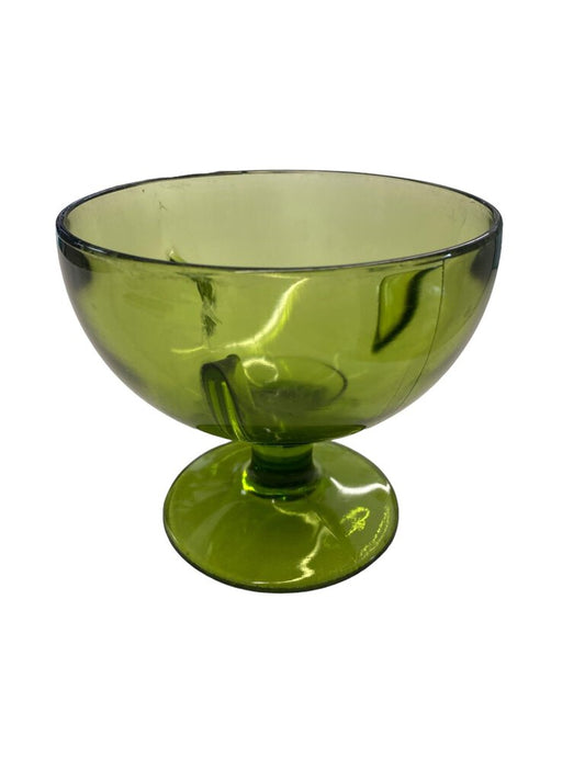 Vintage Green Depression Glass Candy Bowl