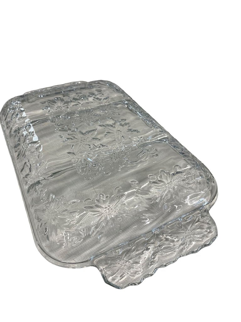 Princess House Fantasia Three Part Clear Glass Divided Relish Platter