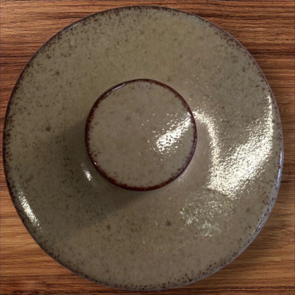 Set of 3 Round Terra Cotta Glazed Cookie Stamps With Handle