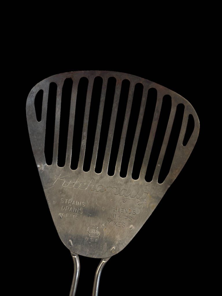 Vintage Kitchamajig Slotted Spoon Strainer Whisk Whips Mixes Blends