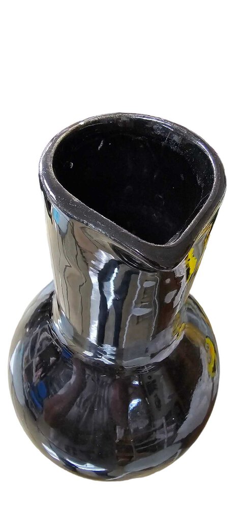 Vintage 1950's McCoy USA Black Pottery 9" Water Pitcher