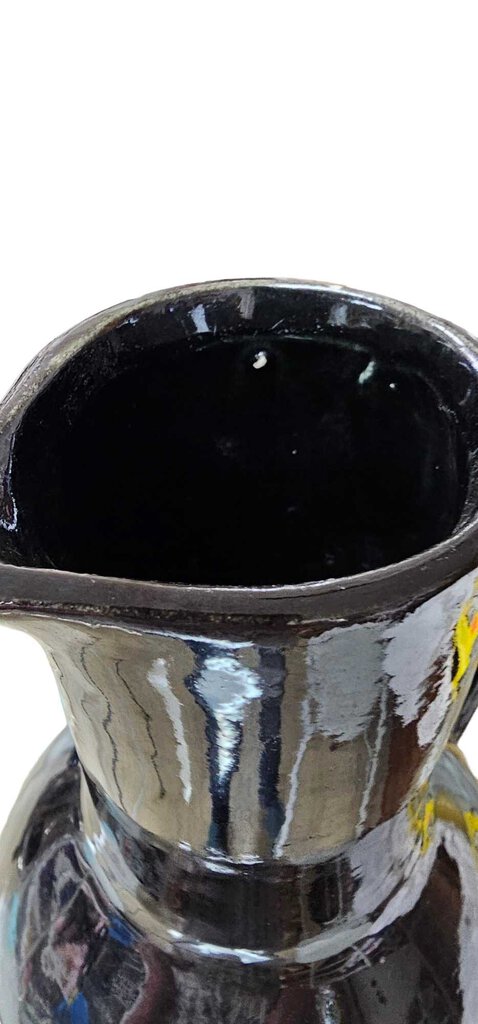 Vintage 1950's McCoy USA Black Pottery 9" Water Pitcher