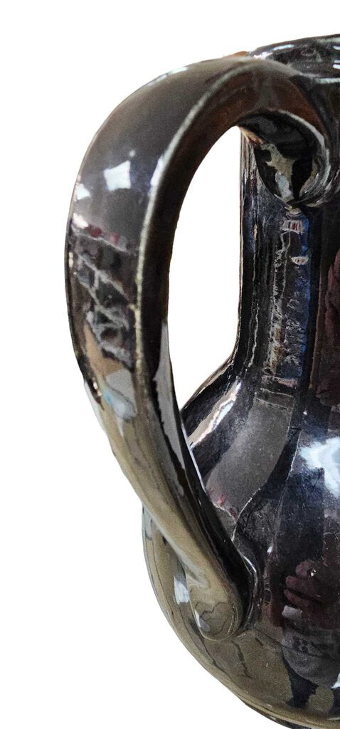 Vintage 1950's McCoy USA Black Pottery 9" Water Pitcher