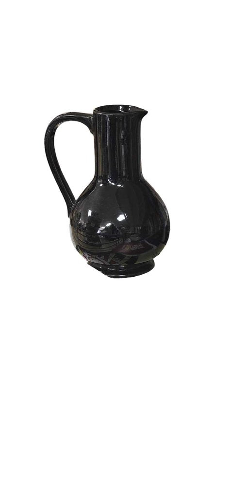 Vintage 1950's McCoy USA Black Pottery 9" Water Pitcher