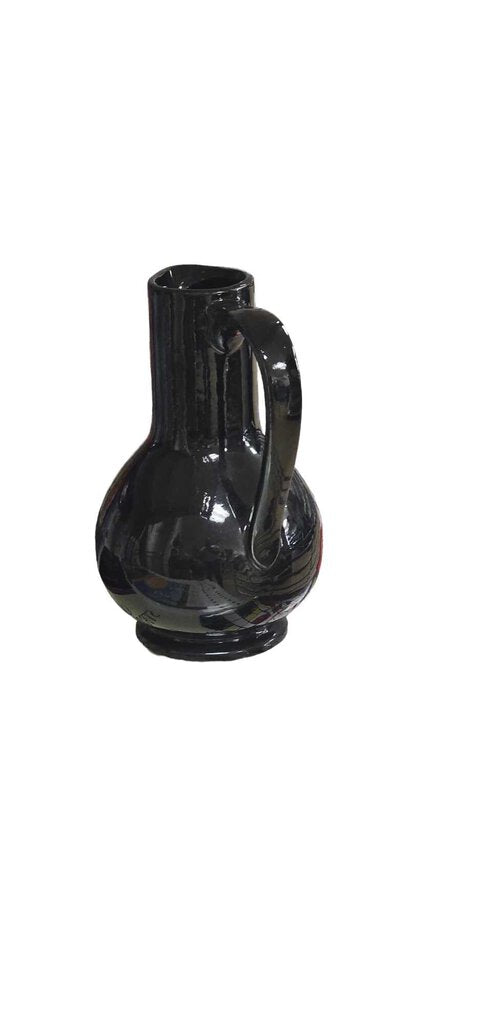 Vintage 1950's McCoy USA Black Pottery 9" Water Pitcher